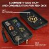 ENHANCE Tabletop Community DnD Dice Case and Rolling Tray - Holder and Storage for up to 500 RPG Dice with Rugged Protective Design, Soft Interior, and Organizer Pockets (500 Capacity) view 2