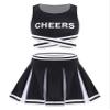 CHICTRY Girls Classic Cheer Leader School Team Uniform Letter Printed Crisscross Crop Top with Skirts Black 4 Years view 1