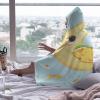 ARAHANT The Cat Sleeping Moon Dream Hooded Blanket, Flannel, Soft and Comfortable, Suitable for Sofa, Living Room, Bedroom, Good Gift Choice, 40'' x 50'' for Kid view 3