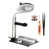 3 in 1 Metal Video Microscope Camera Table Stand Holder + LED Illumination Lamp 8X Magnifying Glass + Magnetic PCB Fixture Clamp (Color : Gold) view 1