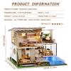 Spilay Dollhouse Miniature with Furniture,DIY Wooden Crafts Doll House Mini Handmade Kit,1:24 Scale Creative Room Idea Gift for Adult Friend Lover (Elegant and Quiet with dust Cover Music Box) view 2