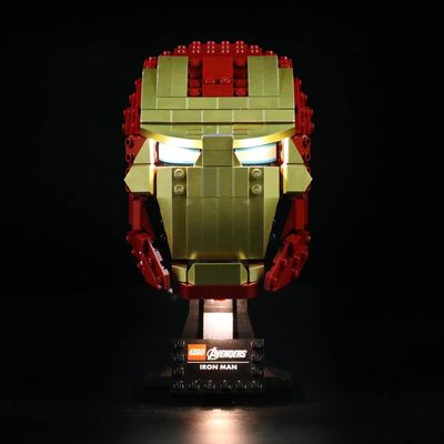 Brick Shine GC Light Kit for Marvel Iron Man Helmet 76165 (Model Set is not Included) (Classic)