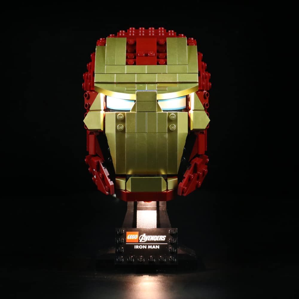 Brick Shine GC Light Kit for Marvel Iron Man Helmet 76165 (Model Set is not Included) (Classic)