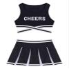 CHICTRY Girls Classic Cheer Leader School Team Uniform Letter Printed Crisscross Crop Top with Skirts Black 6 Years view 2