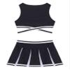 CHICTRY Girls Classic Cheer Leader School Team Uniform Letter Printed Crisscross Crop Top with Skirts Black 6 Years view 3