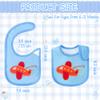 2ooya 7Pcs Cotton Waterproof Baby Bibs Adjustable Hook Loop Closure Infant Bib Unisex Blue Newborn Infant Food Bibs Keepsake Baby Gift for Drooling Feeding Eating Teething, 6-12 Months view 2