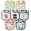 2ooya 7Pcs Waterproof Cotton Baby Bibs Adjustable Hook Loop Closure Infant Bib Unisex Blue Newborn Babies Infant Food Bibs Keepsake Baby Gift for Eating Teething Drooling Feeding6-12 Months view 1