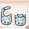 2ooya 7Pcs Waterproof Cotton Baby Bibs Adjustable Hook Loop Closure Infant Bib Unisex Blue Newborn Babies Infant Food Bibs Keepsake Baby Gift for Eating Teething Drooling Feeding6-12 Months view 2