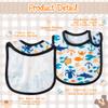2ooya 7Pcs Waterproof Cotton Baby Bibs Adjustable Hook Loop Closure Infant Bib Unisex Blue Newborn Babies Infant Food Bibs Keepsake Baby Gift for Eating Teething Drooling Feeding6-12 Months view 3