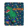 Artsadd Custom Blanket for Baby Boys Girls with Name Dinosaur Personalized Blankets for Toddler Fuzzy and Fleece Soft Blanket Birthday Gifts for Kids 40"x50" view 1