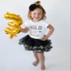 Luke and Lulu Young Wild and Three 3rd Birthday Outfit for Girls - Headband Set - Young Wild and Three Theme Party Dress view 2