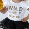 Luke and Lulu Young Wild and Three 3rd Birthday Outfit for Girls - Headband Set - Young Wild and Three Theme Party Dress view 4