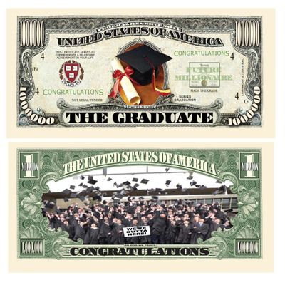 American Art Classics Pack of 25 - Graduation Million Dollar Bill - Best Keepsake for The Graduate