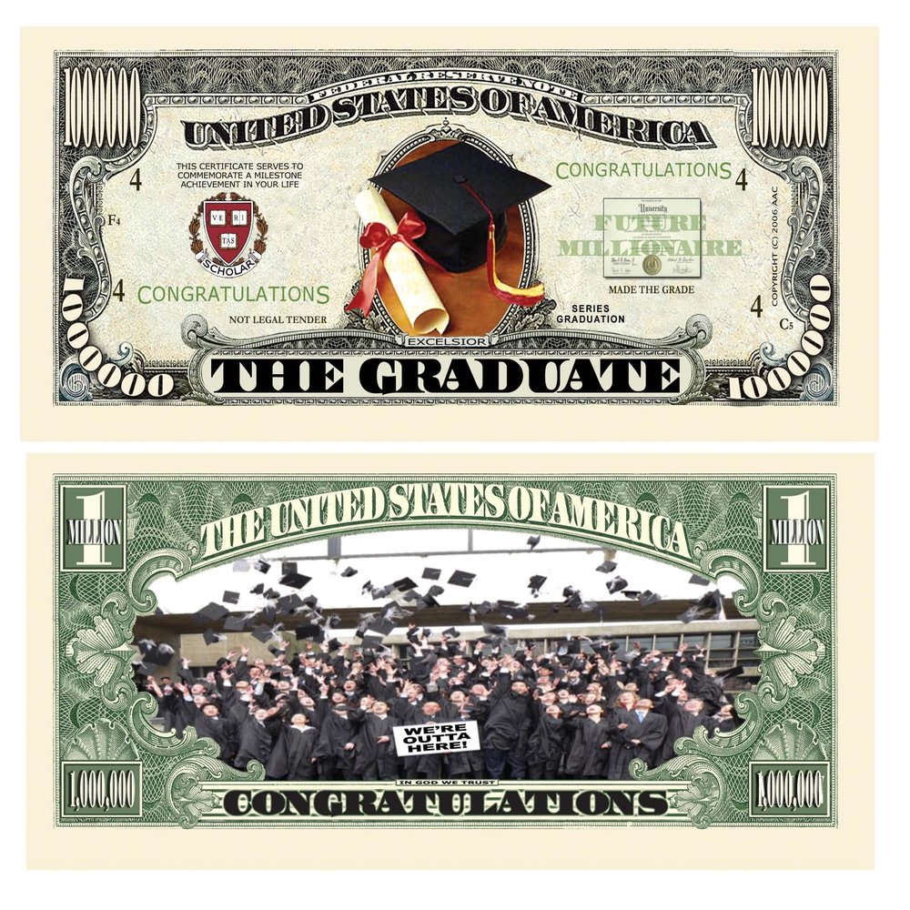 American Art Classics Pack of 25 - Graduation Million Dollar Bill - Best Keepsake for The Graduate