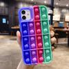 iPhone 12 popit Fidget case Toy Push Bubble Anti-Stress (Royal Blue Green) view 1