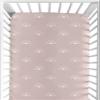 Sweet Jojo Designs Mauve and White Boho Rainbow Girl Fitted Crib Sheet Baby or Toddler Bed Nursery - Pink Dusty Rose White Bohemian Celestial Sky Outdoors Nature view 1