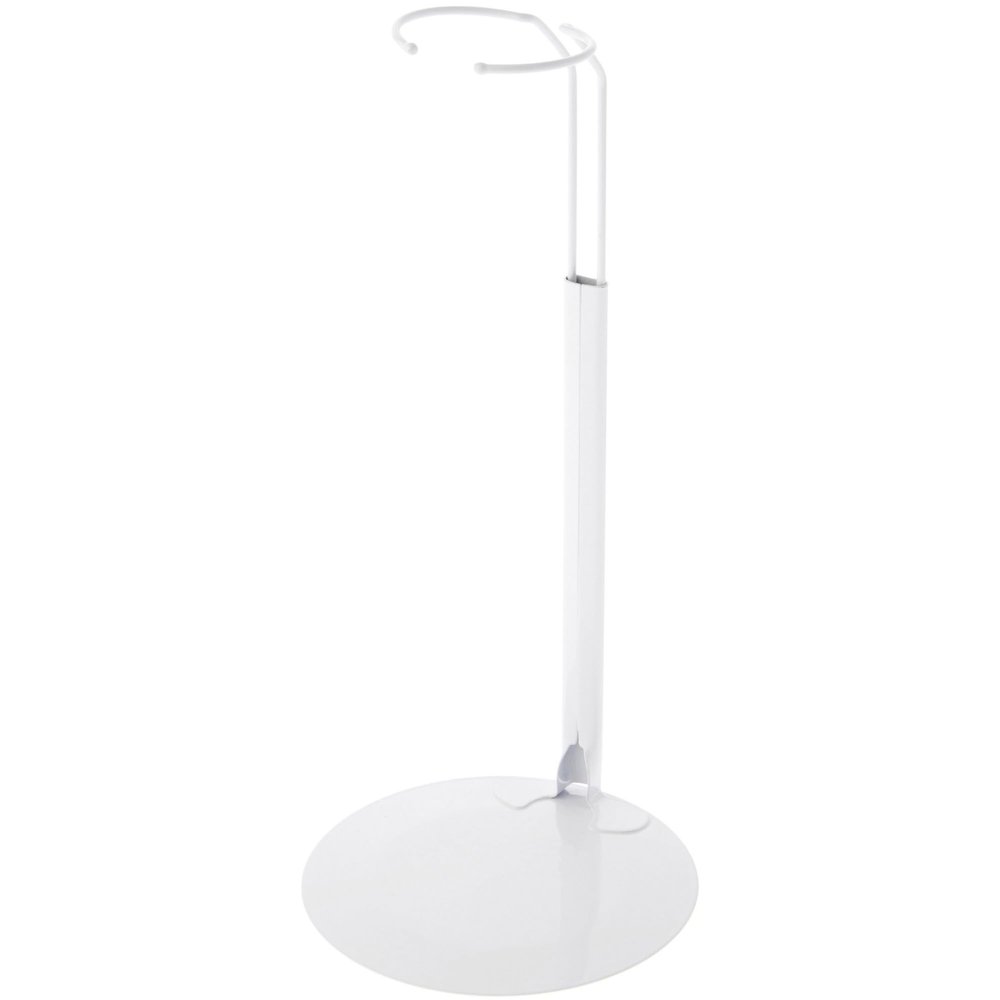 Plymor DSP-10W White Adjustable Doll Stand, fits 16, 17, 18, 19, 20, 21, 22, 23, and 24 inch Dolls or Action Figures, Waist is 2.5" - 3.5" wide, 7" - 9" around, Pack of 6