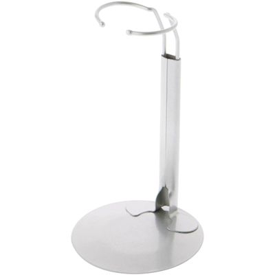 Plymor DSP-60S Silver Adjustable Doll Stand, fits 10, 11, 12, 13, and 14 inch Dolls or Action Figures, Waist is 2" - 2.5" wide, 5.5" - 7" around, Pack of 2