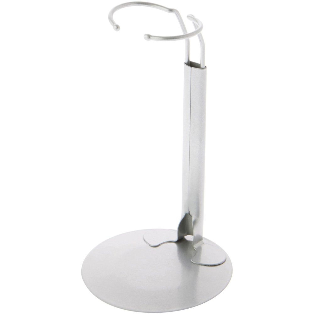 Plymor DSP-60S Silver Adjustable Doll Stand, fits 10, 11, 12, 13, and 14 inch Dolls or Action Figures, Waist is 2" - 2.5" wide, 5.5" - 7" around, Pack of 2