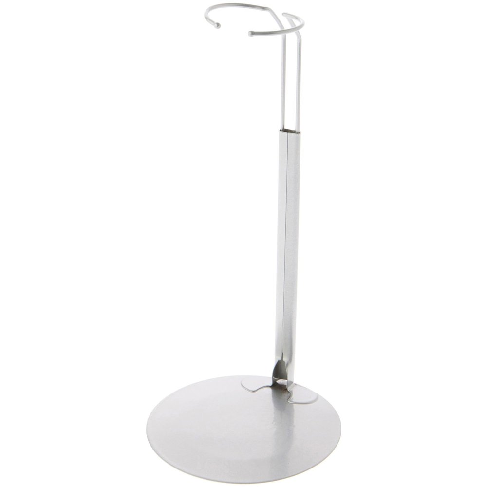 Plymor DSP-10S Silver Adjustable Doll Stand, fits 16, 17, 18, 19, 20, 21, 22, 23, and 24 inch Dolls or Action Figures, Waist is 2.5" - 3.5" wide, 7" - 9" around