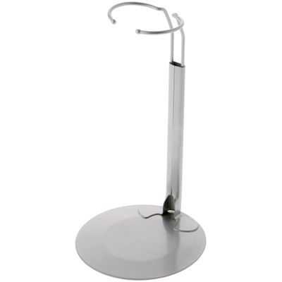 Plymor DSP-70S Silver Adjustable Doll Stand, fits 12, 13, 14, 15, 16, and 17 inch Dolls or Action Figures, Waist is 2.25" - 2.75" wide, 6" - 8" around, Pack of 2