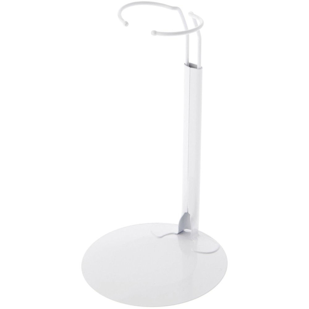 Plymor DSP-70W White Adjustable Doll Stand, fits 12, 13, 14, 15, 16, and 17 inch Dolls or Action Figures, Waist is 2.25" - 2.75" wide, 6" - 8" around, Pack of 12