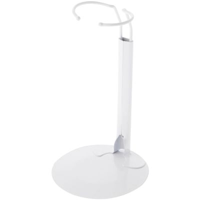 Plymor DSP-60W White Adjustable Doll Stand, fits 10, 11, 12, 13, and 14 inch Dolls or Action Figures, Waist is 2" - 2.5" wide, 5.5" - 7" around, Pack of 12