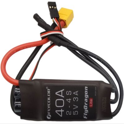 Flycolor 40A ESC 2-4S Electric Speed Controller 5v 3A BEC with XT60 & 3.5mm Bullet Plugs for RC Drone Airplane Brushless Motors