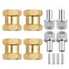 Hobbyfire 4pcs 12mm Brass Wheel Hex Hub Offset Extension Hex Drive Adapter Combiner Coupler Conversion for 1/10 RC Crawler Axial SCX10 CC01 Jeep Wrangler D90 Wraith (15mm) view 1