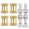 Hobbyfire 4pcs 12mm Brass Wheel Hex Hub Offset Extension Hex Drive Adapter Combiner Coupler Conversion for 1/10 RC Crawler Axial SCX10 CC01 Jeep Wrangler D90 Wraith (18mm) view 1