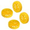 Yinpecly RC Car Wheel 40mm Dia Plastic Wheel Rims and Rubber Tires RC Drift Cars Tires Set for DIY RC Car Truck Boat Helicopter Model Yellow 4pcs view 1