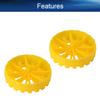 Yinpecly RC Car Wheel 40mm Dia Plastic Wheel Rims and Rubber Tires RC Drift Cars Tires Set for DIY RC Car Truck Boat Helicopter Model Yellow 4pcs view 3