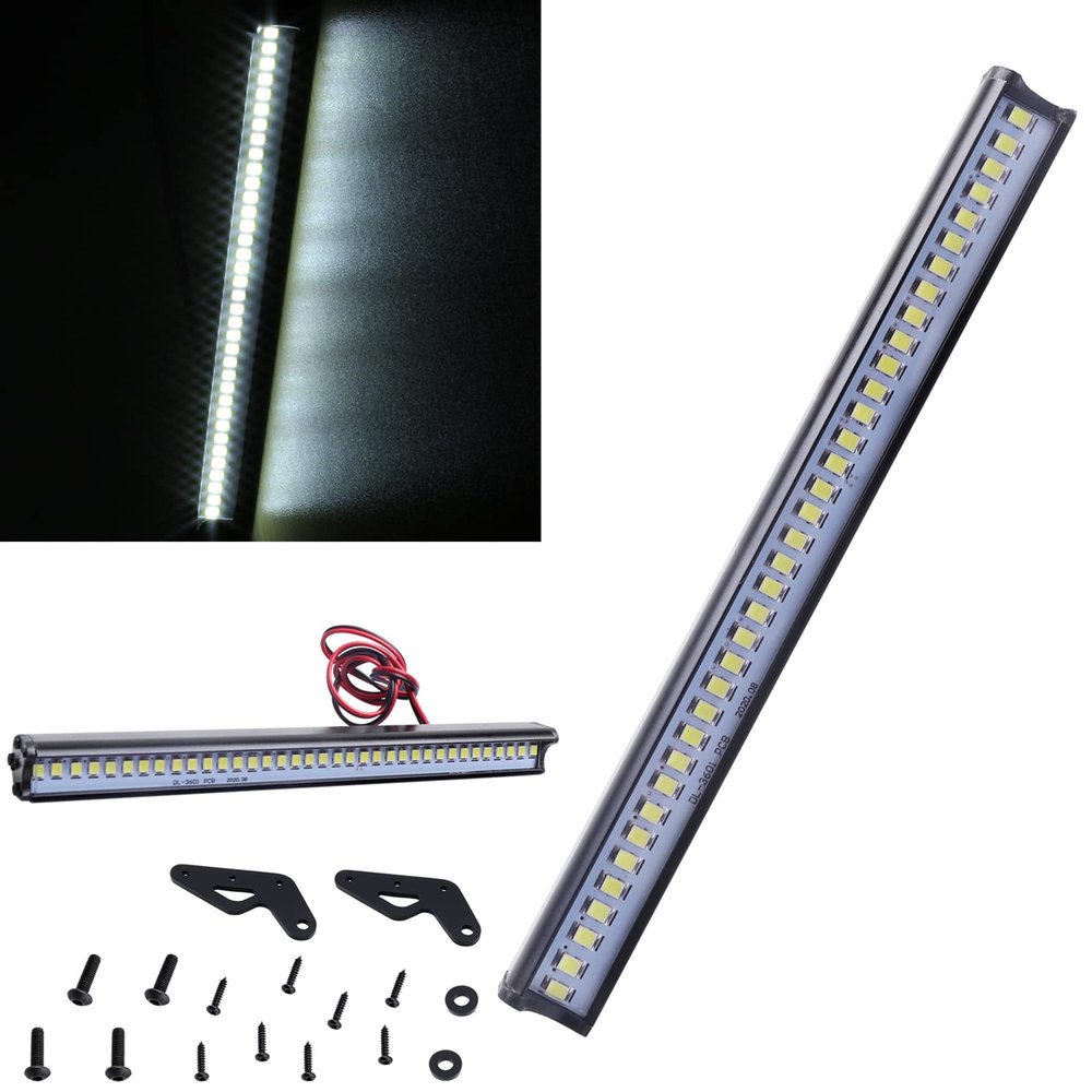 Hobbyfire Super Bright RC LED Light Bar Kit Roof LED Lamp 36 LEDs for TRX4 Slash 2WD 4X4 SCX10 & SCX10 II 90046 Redcat Gen7 Gen 8 Arrma RC4WD D90 RC Rock Crawler Car (Type 2)