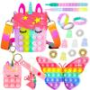 Alldriey Pop Purse Pack Toy, Unicorn Rainbow Shoulder Crossbody Small Mini Little Keychain, 3 4 5 6 7 8 9 10 12 Year Old Birthday Gifts for Toddler Kids Girl, Christmas Stocking Stuffers view 1