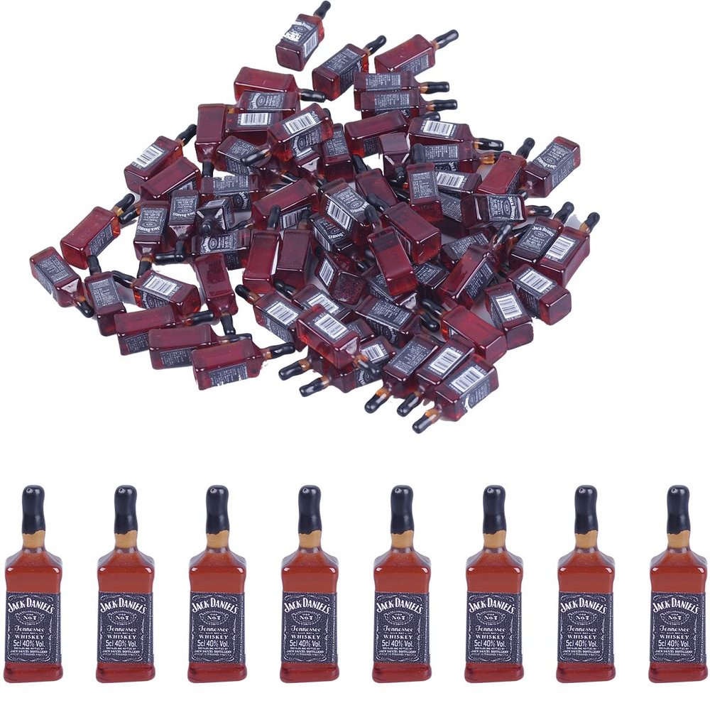 40Pcs Tiny Miniature Mini Whiskey Bottles Toys, 1:24 Dollhouse Kitchen Accessories Wine Decoration, Cute Wine Bottle Models for Fairy Garden Pub Bar Dolls House Tableware Decoration