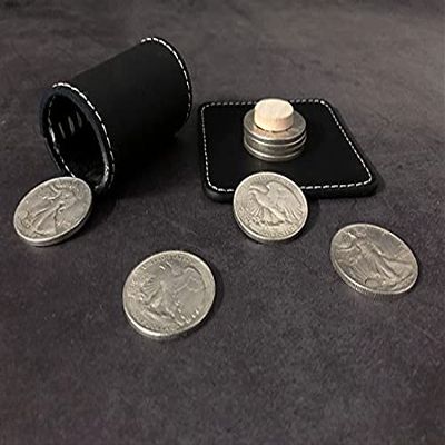 Cylinder and Coins - Close Up Trick / Magic Trick / Magic Props / Party Trick / Magic Gimmick (Deluxe Set)