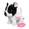YH YUHUNG Walking French Bulldog Toy with Leash, Black & White Frenchie Puppy Robot, Electronic Barking & Wagging Plush Dog, Interactive Pet Gift for Kids 3+ (French Bulldog) view 1
