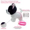 YH YUHUNG Walking French Bulldog Toy with Leash, Black & White Frenchie Puppy Robot, Electronic Barking & Wagging Plush Dog, Interactive Pet Gift for Kids 3+ (French Bulldog) view 4