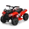 HONEY JOY Kids ATV, 4 Wheeler Battery Powered Toddler Quad with Front Storage Basket, Horn, Music, LED Lights, Footrest, Electric Car for Kids, 6V Ride On Toys for Boys Girls(Red) view 1