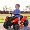 HONEY JOY Kids ATV, 4 Wheeler Battery Powered Toddler Quad with Front Storage Basket, Horn, Music, LED Lights, Footrest, Electric Car for Kids, 6V Ride On Toys for Boys Girls(Red) view 2
