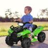 HONEY JOY Kids ATV, 4 Wheeler Battery Powered Toddler Quad with Front Storage Basket, Horn, Music, LED Lights, Footrest, Electric Car for Kids, 6V Ride On Toys for Boys Girls(Green) view 2