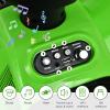 HONEY JOY Kids ATV, 4 Wheeler Battery Powered Toddler Quad with Front Storage Basket, Horn, Music, LED Lights, Footrest, Electric Car for Kids, 6V Ride On Toys for Boys Girls(Green) view 3