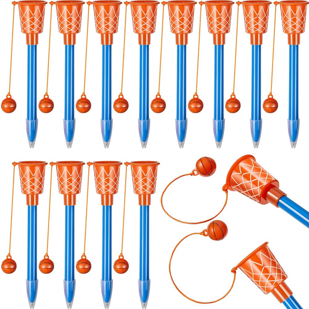 Zonon 32 Pieces Basketball Hoop Pens Bulk Basketball Party Favors Novelty Pens for Sports Theme Birthday Party Sports Club Supplies Christmas Gifts, 0.7mm