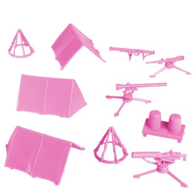 BMC Classic Plastic Army Men Playset Accessories - 10pc Military Camp - US Made