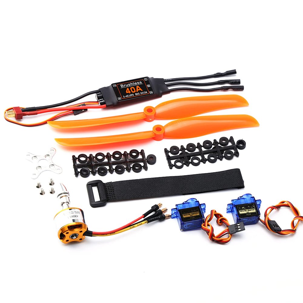 GoolRC A2212 1400KV Brushless Motor, 40A Brushless ESC(T Plug), SG90 Micro Servo 9g and 8060 Propeller for RC Plane Airplane Helicopter