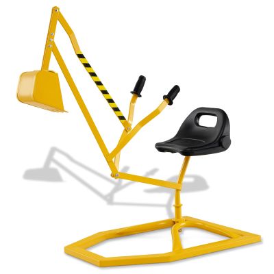 HONEY JOY Ride on Sand Digger, Metal Sit on Crane Sandbox Digger Toy with Rotatable Seat & Handle, Toddlers Excavator Ride on Toy for Backyard, Kids Big Digger Backhoe for Boys Girls