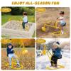 HONEY JOY Ride on Sand Digger, Metal Sit on Crane Sandbox Digger Toy with Rotatable Seat & Handle, Toddlers Excavator Ride on Toy for Backyard, Kids Big Digger Backhoe for Boys Girls view 3