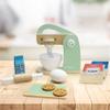 Teamson Kids Little Chef Frankfurt 10 Piece Wooden Cookie Baking Play Kitchen Mixer Accessory Set with Pretend Food and Ingredients, Green view 2