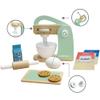 Teamson Kids Little Chef Frankfurt 10 Piece Wooden Cookie Baking Play Kitchen Mixer Accessory Set with Pretend Food and Ingredients, Green view 3