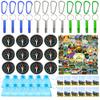 110PCS Camping Happy Birthday Party Favors Gift Bag Kits with Camp Compass, Hiking Whistles Keychain Carabiner, Camping Stickers Decorations for Outdoor Camper Nature Adventure Exploration Supplies view 1